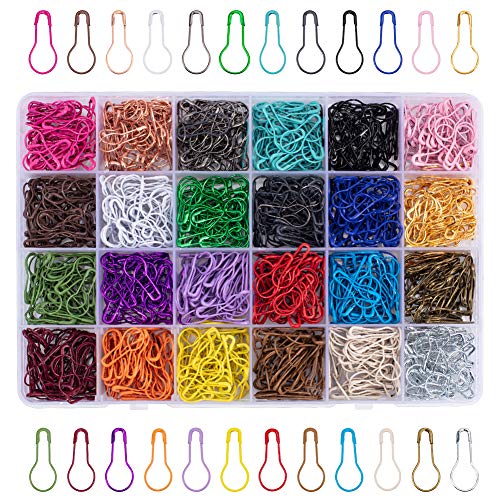 PandaHall 1200 Stück 24 Farben Zwiebel Kürbisstifte Zwiebel Stichmarkierungen Metall Kalebasse Sicherheitsnadeln Kleidung Tag Stifte Zum Stricken Stichmarkierungen, Nähen Kleidung DIY Craft Making von PH PandaHall