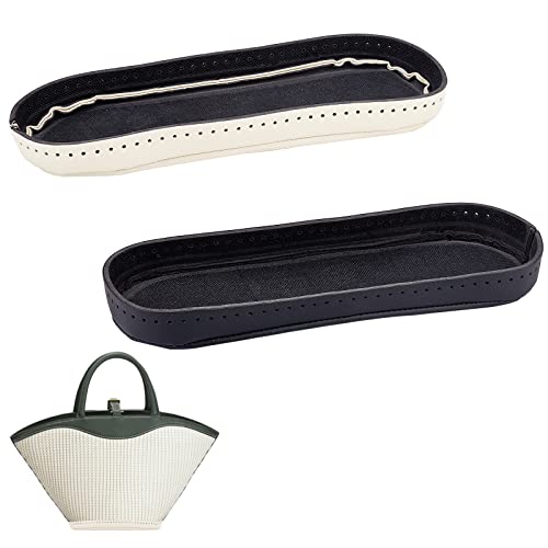 PandaHall 2 Stück 3D Strick Häkeltaschen Former Pads 2 Farben Bootsform PU Leder Taschen Bodentaschen Einsatzkissenbasis Mit 2.5 mm Löchern Für Haustier Einkaufsweberei Einkaufstasche Frauen Tasche von PH PandaHall