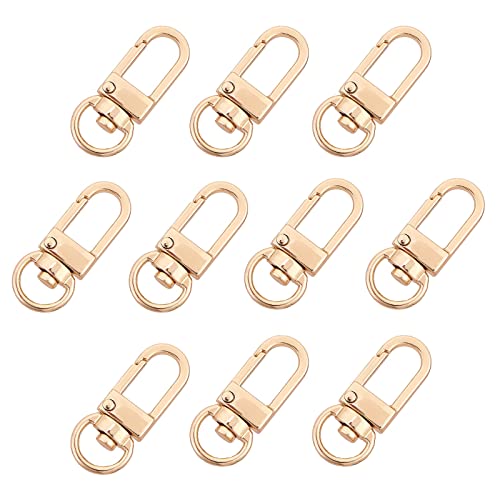 PandaHall 30 Stück Golden Metal Hummer Krallenverschlüsse Drehbare Lanyards Trigger Snap Hooks Riemen Für Schlüsselbund Schlüsselringe DIY Taschen Schmuck Findings Crafts, 34x14x6.5 mm von PandaHall