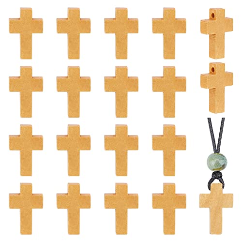 Holz Korn Perlen Jesus Kreuz Rosenkranz Halskette Geschnitzt