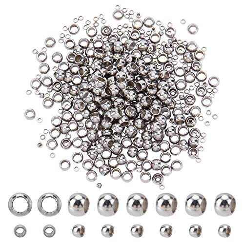 PandaHall 600pcs Edelstahl-Abstandsperlen, Mini Rondelle Bead Glatte Runde Lose Perlen Abstandshalter Für Schmuck Halskette Armband Ohrring Herstellung von PH PandaHall