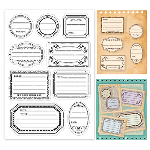 PandaHall Clear Label-Stempel Frame Silicone Clear Stamps Vintage Transparente Siegel Für DIY-Fotoalben Weihnachtskarten Scrapbooking Geschenkanhänger Und Andere Bastelprojekte von PH PandaHall