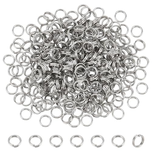 PandaHall Edelstahl Farbe Ringe springen Binderinge Doppelschlaufen 5x1.2mm Fuer DIYSchmuckmachen 290 STK/Beutel von PH PandaHall