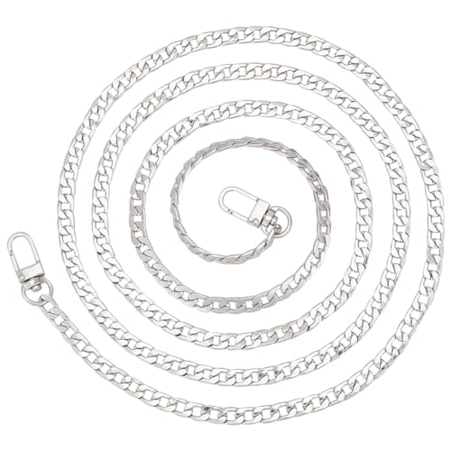 PandaHall Elite 1 Pack Strand Kette Handtasche Kette Tasche Strap Handtasche Griff Kette, Iron Link Ketten mit Swivel Karabinerverschlüsse, Silber, 63 "(160 cm) x 7,5 mm von PH PandaHall