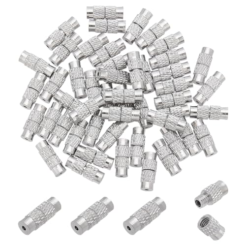 PandaHall Elite - 50pcs Schraubverschluss Messing Spalte Spannschlösser für Schmuckherstellung, Platin, 12x4mm, Bohrung: 1mm von PH PandaHall