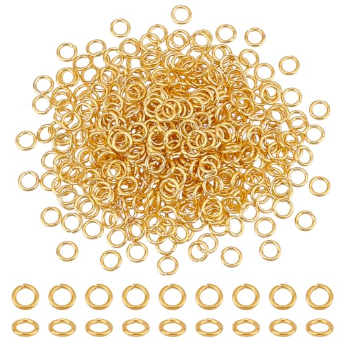 PandaHall Elite 550 Stk Messing Ringe springen, Naehe aber unsoldered Golden 6x1mm von PH PandaHall