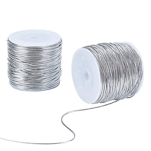 PandaHall Elite ca. 100 m 2 mm Metallschnur Silber geflochtene Metallperlenschnüre Metallische Lametta-Schnur Lametta-Schnur für Geschenkverpackungsbänder Basteln PandaHall Elite ca. 100 m 2 mm Metallschnur Silber geflochtene Metallperlenschnüre Metallische Lametta-Schnur Lametta-Schnur für Geschenkverpackungsbänder Basteln von PH PandaHall