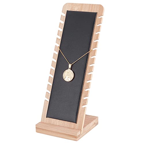 PH PandaHall Halskette Schmuckhalter aus Holz, 12 Paar Schmuckständer Halskettenhalter Anzeigetafeln Kettenständer Langketten-Handling-Organizer für Halsketten Anhänger Armband Display, 27x9.71cm von PH PandaHall