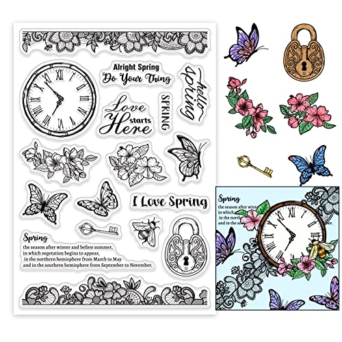 PandaHall Klare Stempel, Transparente Frühlingsblumen Stempel Schmetterling Silikonstempel Gummistempel für St. Patrick's Kartenherstellung Journaling Fotoalbum Journal Scrapbooking, 11x16cm PandaHall Klare Stempel, Transparente Frühlingsblumen Stempel Schmetterling Silikonstempel Gummistempel für St. Patrick's Kartenherstellung Journaling Fotoalbum Journal Scrapbooking, 11x16cm von PandaHall