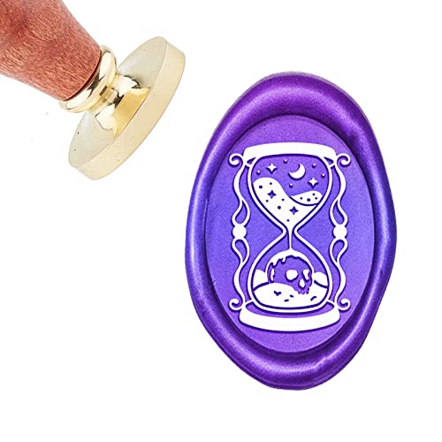 PandaHall Sanduhr Wachssiegel Stempel Totenkopf Siegelstempel Halloween Siegellack Stempel Oval Messing Stempelkopf Mit Holzgriff Für Horror Party Hochzeit Einladung Karte Geschenkpapier Umschläge von PH PandaHall