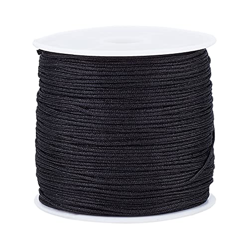 PandaHall ca. 45 m/Rolle 0.8 mm Nylonfaden Nylonschnur Schwarzes Nylon Schmuckband für benutzerdefinierte gewebt Schmuck Machen von PH PandaHall