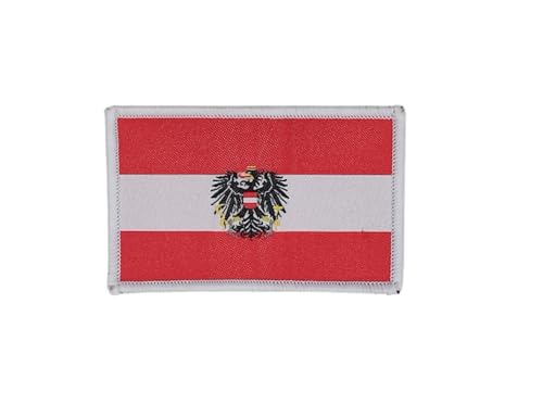 Aufnäher, bestickt, österreichische Flagge, offizielle Farben, gesticktes Wappen, bestickt, Motorradflicken, Militär-Patch, Österreich von Pandiui23