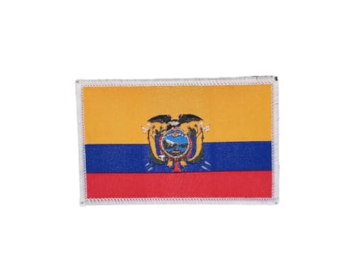 Bestickte Aufnäher Ecuador-Flagge mit offiziellen Farben, gesticktes Wappen, bestickte Motorradflicken, Militär-Patch, Aufnäher (Ecuador) von Pandiui23