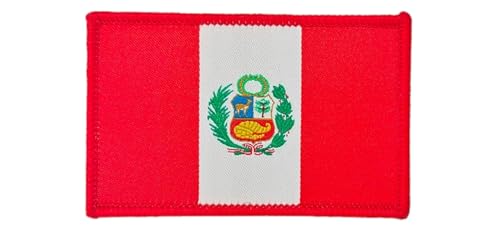 Bestickte Aufnäher mit Peru-Flagge in offiziellen Farben, gesticktes Wappen, bestickte Motorradflicken, Militärpatches (Peru-Flagge) von Pandiui23