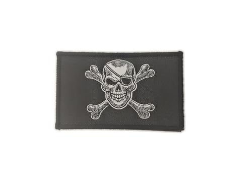 Bestickte Aufnäher Piratenflagge mit offiziellen Farben – bestickter Piratenschild – bestickte Piraten-Biker-Patches – Militär-Piraten-Aufnäher (Pirat) von Pandiui23