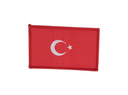 Bestickte Aufnäher Türkei Flagge mit offiziellen Farben, gesticktes Wappen, bestickte Motorradflicken, Militär-Patches (Türkei) von Pandiui23