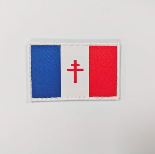 Pandiui23 Bestickte Aufnäher mit französischer Flagge, Widerstand mit offiziellen Farben, besticktes Wappen - Biker bestickt - Militärische Patches (Bandera Frankreich Widerstand) von Pandiui23