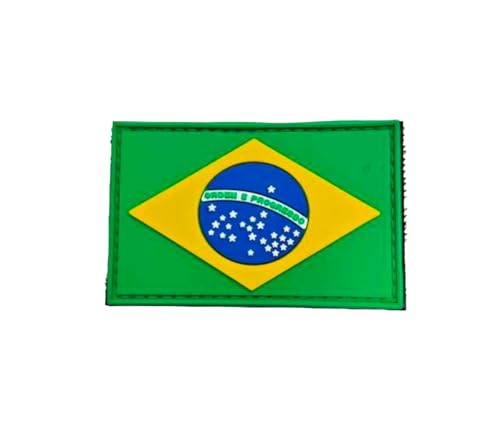 Pandiui23 Patch aus PVC Brasilien Militär Patch Brasilien, Abzeichen Brasilien, Flagge-Patch Brasilien, Taktisches Patch Brasilien, Patch PVC Brasilien (Brasilien) von Pandiui23