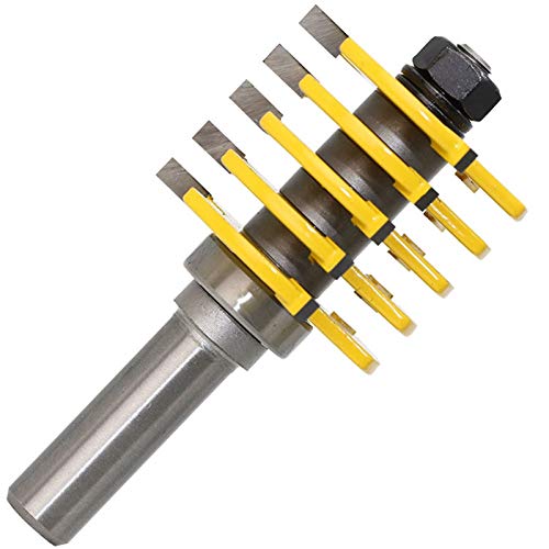 Pangocho Jinchao-Router-Bits, 1pc Box Joint Router Bit - Einstellbarer 5 Blade1 / 2" Shank 12mm Schaft for Holzschneider Zapfenschneider for Holzbearbeitungswerkzeuge RCT15383, für Home & DIY von Pangocho