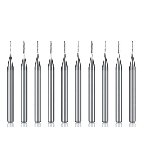 Pangyoo 10 stücke 3,175mm Schaft PCB Fräser Set Hartmetall CNC Router Bit Werkzeuge PCB Maschine Gravur Bit CNC Schaftfräser 0,5-3,175mm(10pcs 0.9mm) von Pangyoo