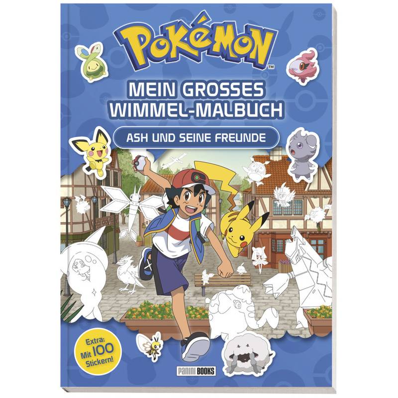Pokémon: Mein Großes Wimmel-Malbuch - Ash Und Seine Freunde - Pokémon, Kartoniert (TB) von Panini Books
