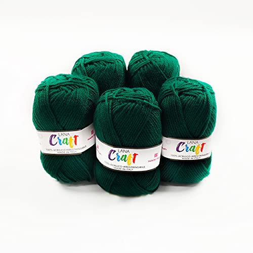 Panini Tessuti, 5 Knäuel Wollle Craft - für Handarbeiten n 3.5 und 4.Gewicht 50g, Länge 133 m - Do it yourself, Garn, Wolle, Pullover, Mützen, Socken von Panini Tessuti