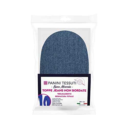 Panini Tessuti - Jeans-Aufnäher, nicht gesäumt, zum Aufbügeln, Gesamtharz, Maße: 16 x 10,5 cm, Applikationen - Merkwaren, Aufnäher - Aufnäher von Panini Tessuti