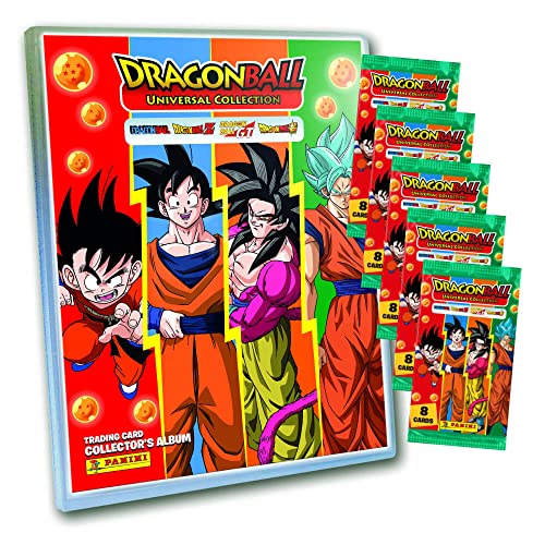 Panini Dragon Ball Karten Serie 2 - Universal Collection Trading Cards - Sammelkarten - 1 Sammelmappe + 5 Booster von Panini