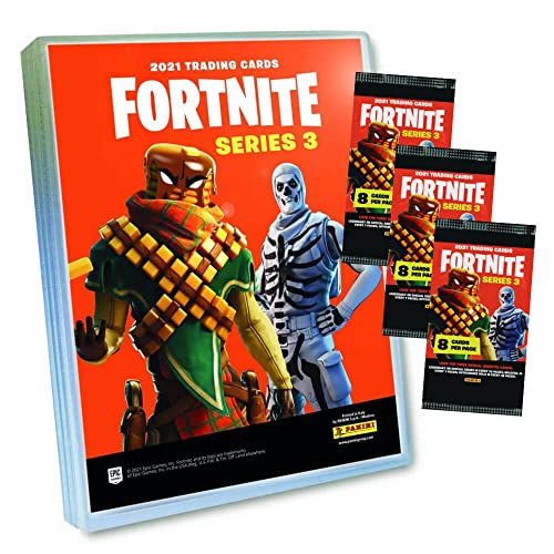 Panini Fortnite Karten Serie 3 Trading Cards - Sammelkarten (1 Mappe + 3 Booster) von Panini