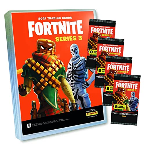 Panini Fortnite Karten Serie 3 Trading Cards - Sammelkarten (1 Mappe + 4 Booster) von Panini