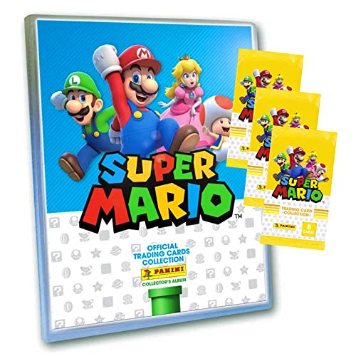 Panini Super Mario Trading Cards - Sammelkarten Serie 1 - Karten (1 Sammelmappe + 3 Booster) von Panini