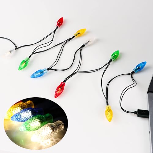 LED-Ladekabel für Weihnachtsbeleuchtung, USB und Glühbirne, 127 cm, 10 LEDs, mehrfarbig, erhältlich mit Phone 5, 5S, 6, 6 Plus, 6S, 6S Plus, 7, 7 Plus, 8, 8 Plus, X, XR, XS, XS Max, 11 Pro Max, 12 Pro von Panmall