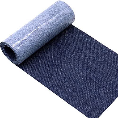 Panngu Flicken zum Aufbügeln für Jeans, Premium Bügelflicken Denim, Jeans Reparatursatz Set für die Reparatur von Innerhalb Jeans und Kleidung von Kindern und Erwachsenen (10.5 cm x 152 cm Tiefblau) von Panngu