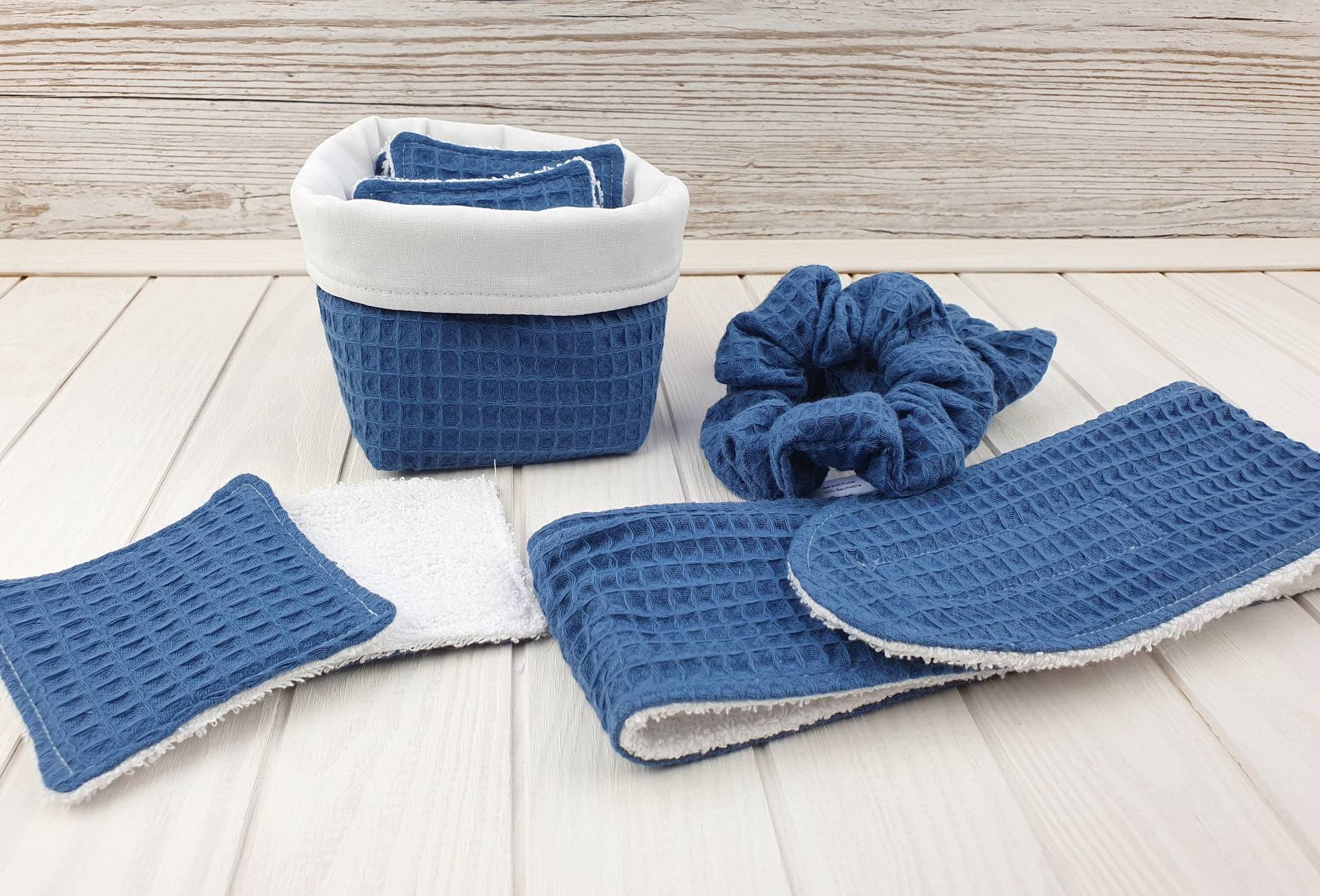 Kosmetikpads Utensilo Srunchies Kosmetikstirnband Set Blau von PantufaDE