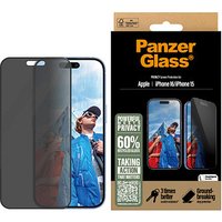 PanzerGlass™ Privacy Display-Blickschutzglas für Apple iPhone 15, iPhone 16 von PanzerGlass™