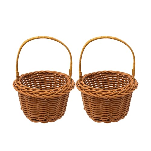 2 8x5 cm Weidenrattan Blumenkorb mit Henkel Wicker Hochzeit Blume Mädchen Korb Blumenarrangement Korb Blume Mädchen Korb für Par Home Decor von Paodduk