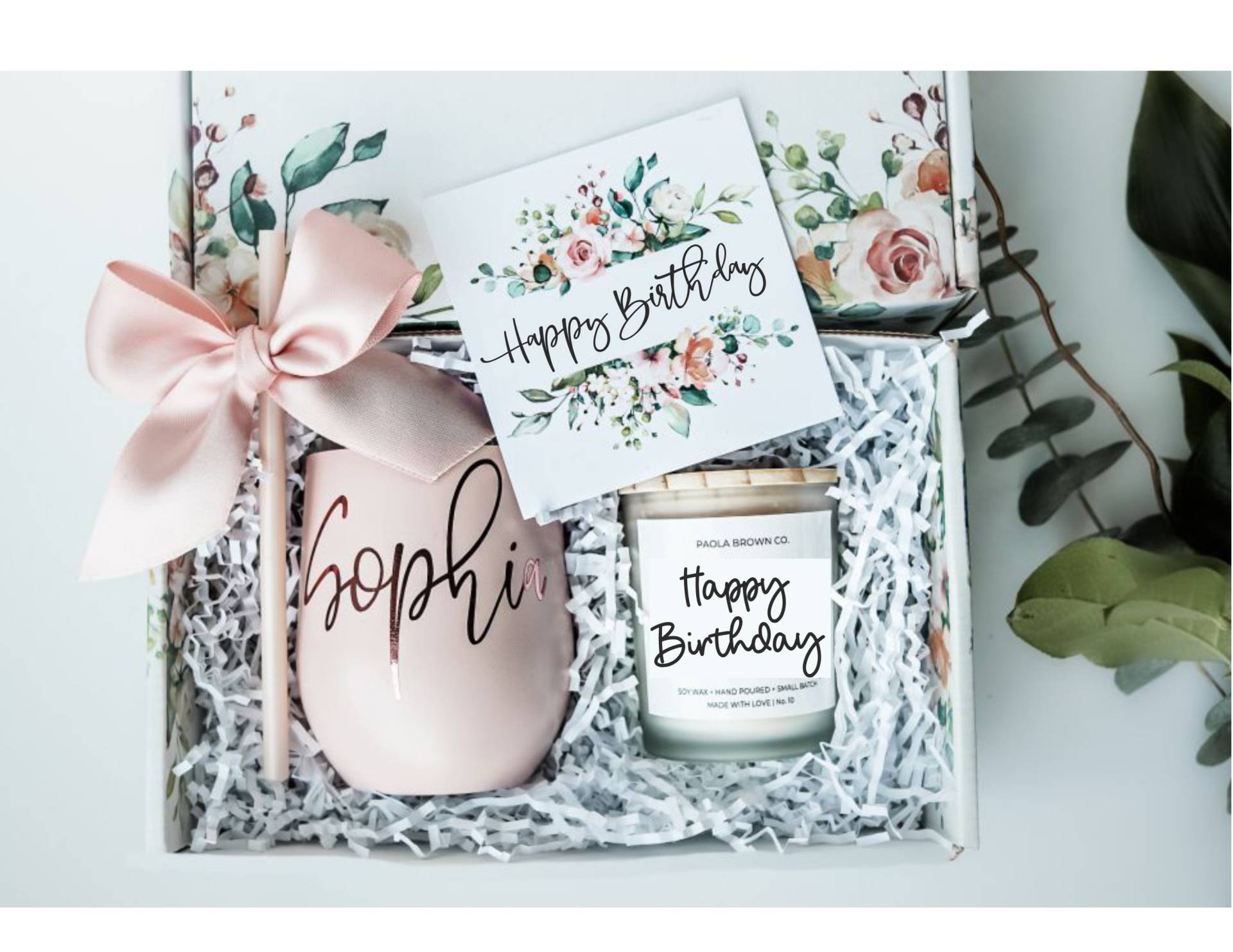 Beste Freundin Geburtstagsgeschenke Für Ihre Schwester Geburtstagsgeschenkbox Geburtstagskerze Spa-Geschenkset Geburtstagsbox Mutter von PaolaBrownShop