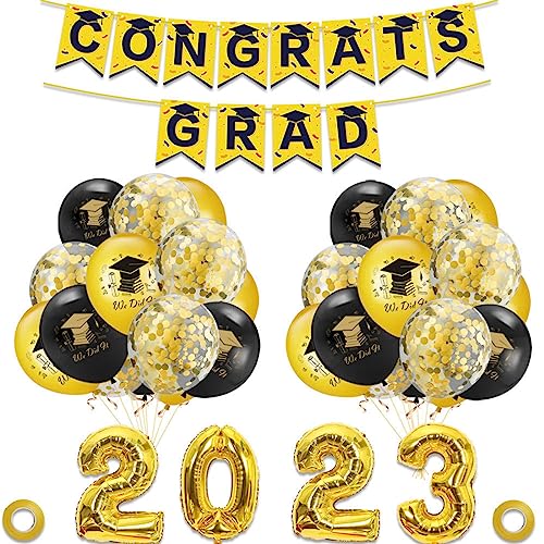 2023 Graduation Ballon Hängeset Kombination Zubehör für Universitätsstudent Junior School Student Graduation Ballon Set 2023 von Paopaoldm