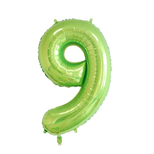 40 Zoll Grün Große Zahlen Geburtstag Party Dekorationen Helium Folie Big Number Ballon Digital 0-9 Zahlen 9 Ballon von Paopaoldm