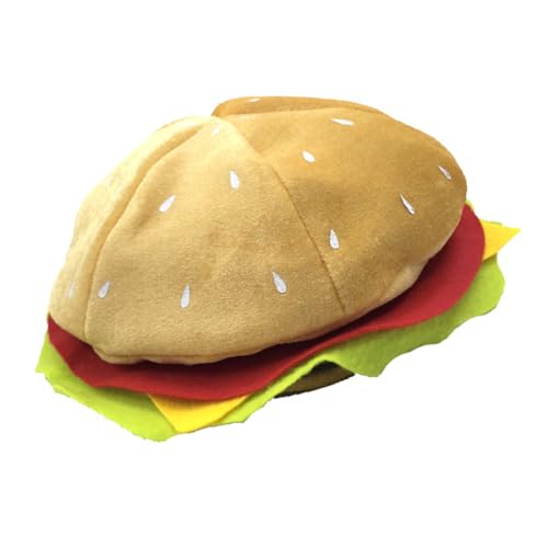 Paowsietiviity Halloween-Hut mit Hamburger-Hut, Cartoon-Dressing, Kleidung, Accessoire, für Damen und Herren, Kostüm, Mützen, Kopfbedeckung, Partyzubehör von Paowsietiviity