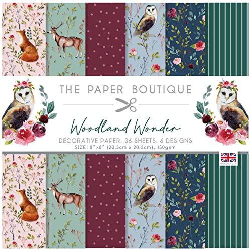 Paper Boutique Woodland Wonder-Papierblock, mehrfarbig, 20,3 x 20,3 cm von Paper Boutique