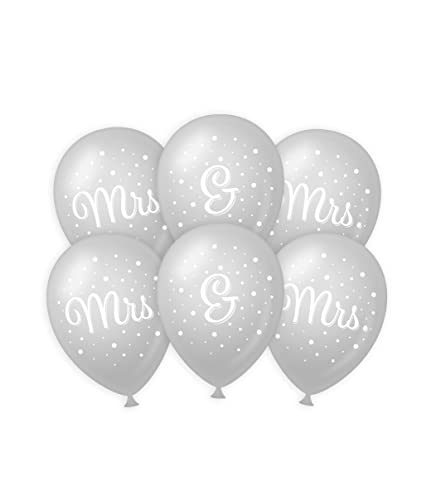 PD-Party 7035902 Wedding Luftballons | Dekorativ Hochzeit Luftballons | Packung Von 6 - Mrs. & Mrs., 30cm Länge x 30cm Breite x 30cm Höhe von PD-Party