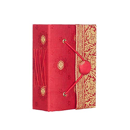 Fair Trade Tagebuch Sari mini 80 x 105 mm rot von Paper High