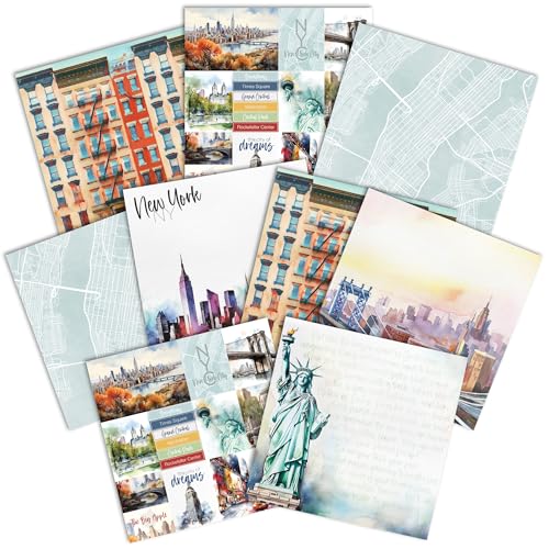 Paper House Productions 30,5 x 30,5 cm 9 Blatt dekoratives doppelseitiges Papier für Scrapbooking und Basteln – New York City von Paper House Productions