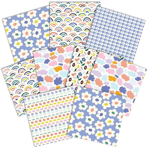 Paper House Productions Dekoratives doppelseitiges Papier, 30,5 x 30,5 cm, 9 Blatt, für Scrapbooking und Basteln, Frühlingsblumen und Duschen von Paper House Productions