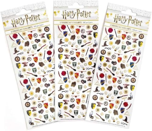 Paper House Productions Harry Potter 3er-Pack mit 2 Mikro-Mini-Folien-Akzent-Aufkleberbögen zum Basteln, Scrapbooking und Sammeln – Klassiker von Paper House Productions