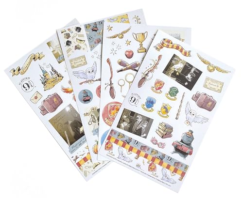 Paper House Productions Harry Potter Sticker-Set, 4 Stickerbögen zum Basteln, Scrapbooking & Sammeln, Aquarell-Symbole von Paper House Productions