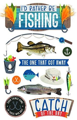 Paper House Productions Rather Be Fishing 3D Stickers, 3-Pack von Paper House Productions