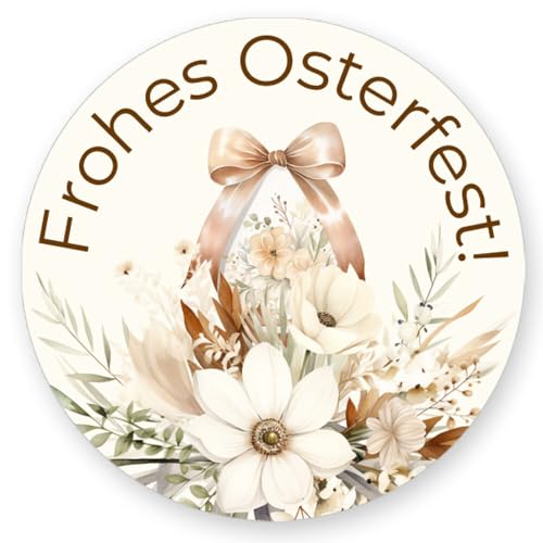 50 Aufkleber FROHES OSTERFEST - Ostermotiv Rund Ø 4,5 cm, Besondere Anlässe Ostern, Motiv-Sticker von Paper-Media