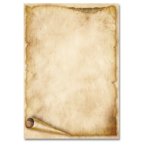 DIN A5 Motivpapier - Briefpapier ALTE PAPIERROLLE 100 Blatt, 90g/m² von Paper-Media